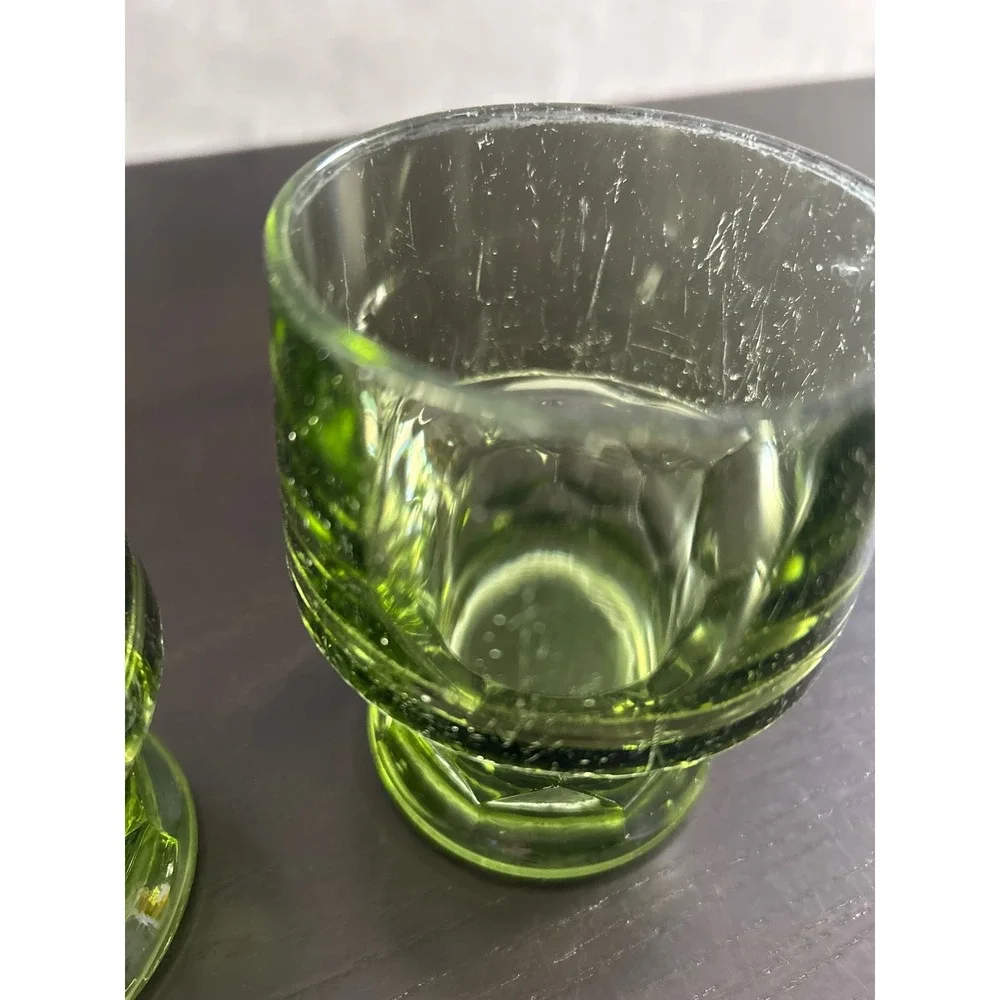 Viking Glass Georgian Honeycomb Avocado Green 4 1/4